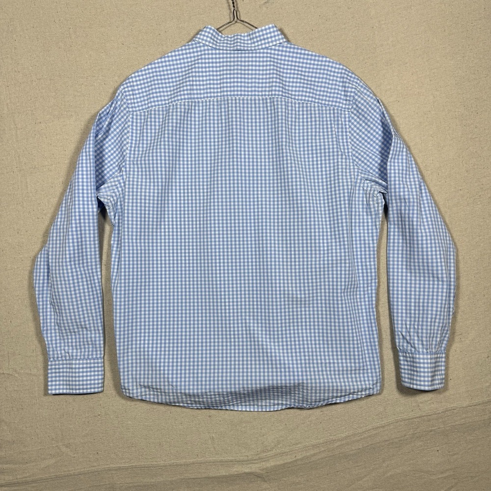 UNTUCKit Mens XL Blue White Gingham Check Button Up Shirt Long Sleeve Cotton - Picture 9 of 11